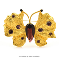 PENDRA Crystal Golden Butterfly Brooch