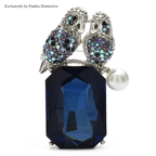 PENDRA Crystal Singing Birds Rhinestone Brooch