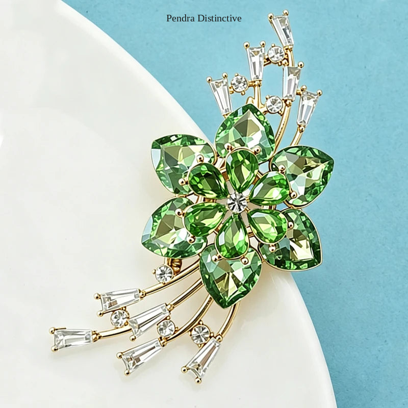 PENDRA Crystalia Luxury Crystal Flower Brooch