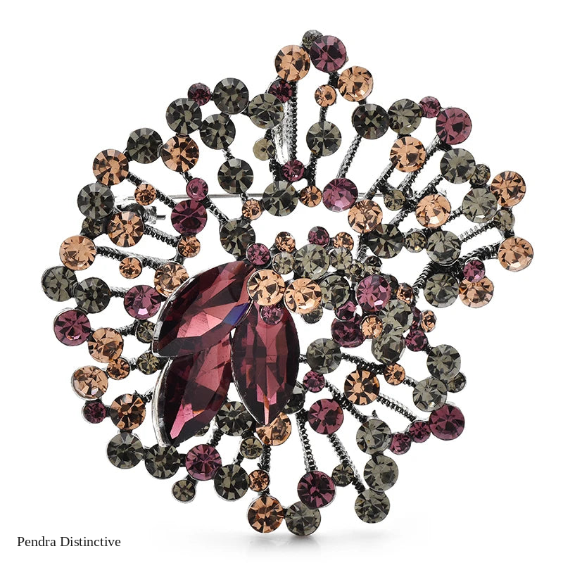PENDRA Crystalia Luxury Crystal Flower Brooch