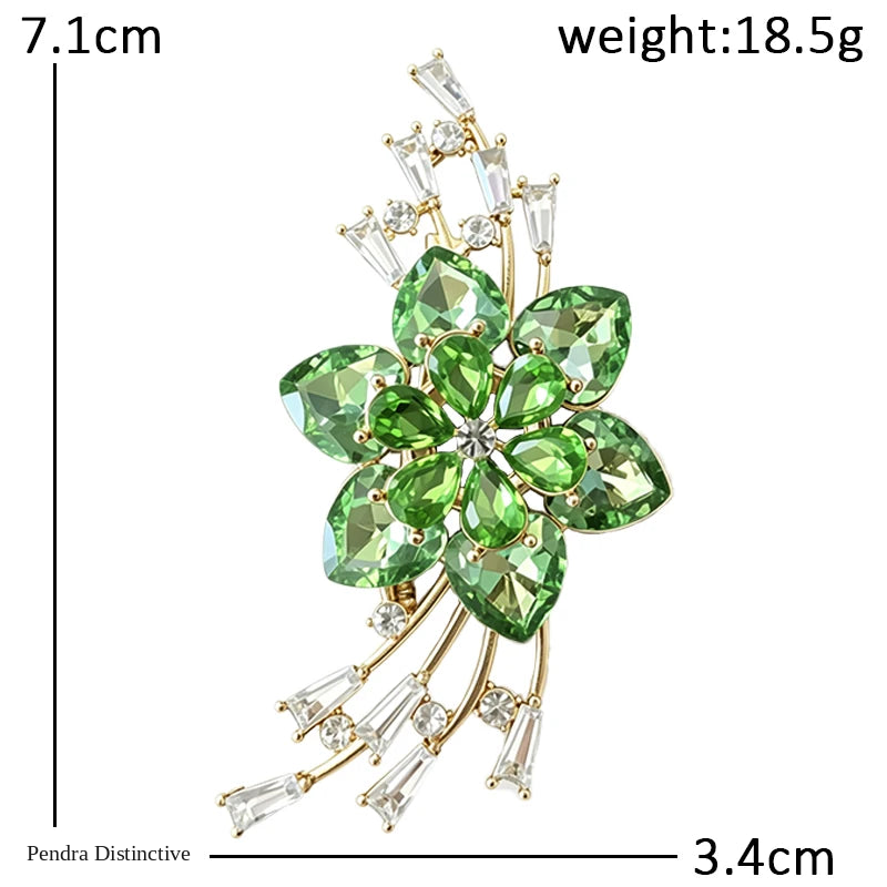PENDRA Crystalia Luxury Crystal Flower Brooch