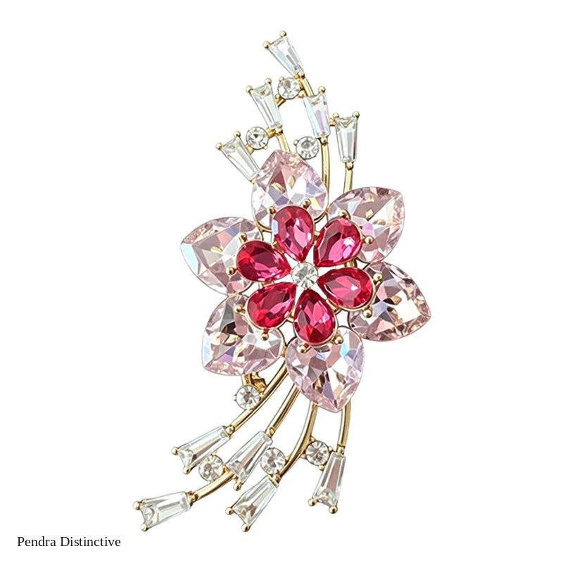 PENDRA Crystalia Luxury Crystal Flower Brooch