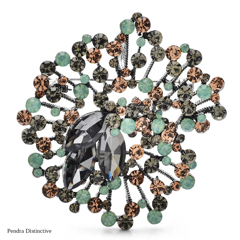 PENDRA Crystalia Luxury Crystal Flower Brooch