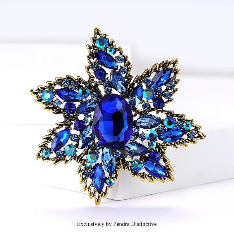 PENDRA Crystalia Luxury Crystal Flower Brooch