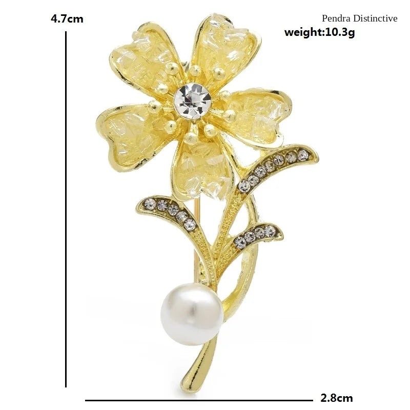 PENDRA Crystelle Crystal Flower Brooch
