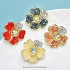 PENDRA Crystelle Handmade 4-Color Crystal Flower Brooch