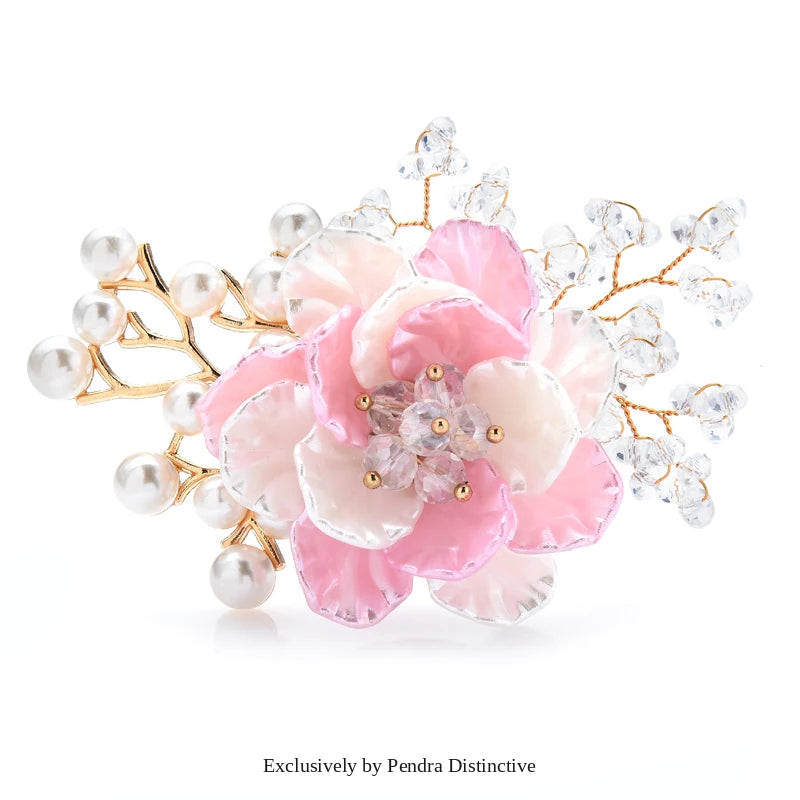 PENDRA Crystelle Handmade Crystal Flower Brooch