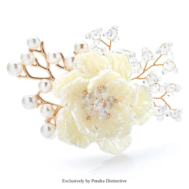 PENDRA Crystelle Handmade Crystal Flower Brooch