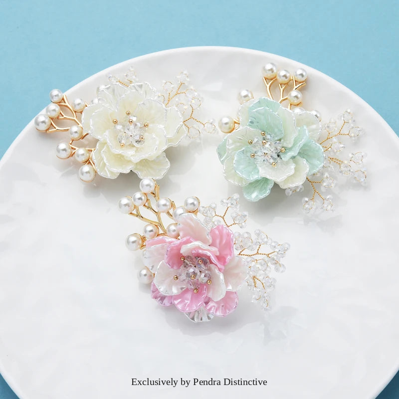 PENDRA Crystelle Handmade Crystal Flower Brooch