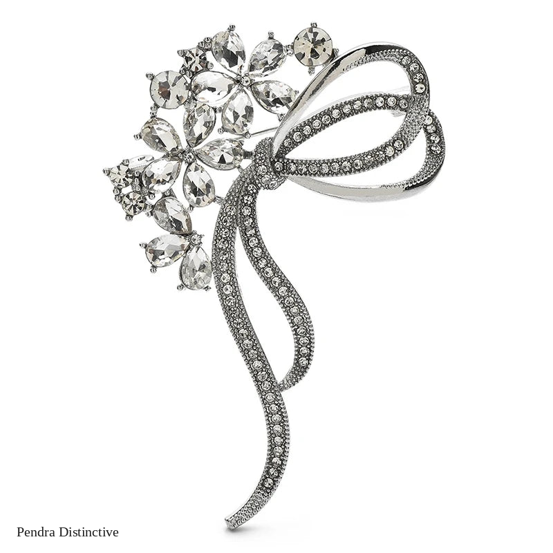 PENDRA Crystelle Purple Clear Crystal Flower Brooch