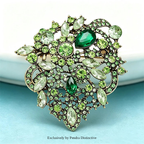 PENDRA Crystelle Vintage Crystal Flower Brooch