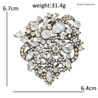 PENDRA Crystelle Vintage Crystal Flower Brooch