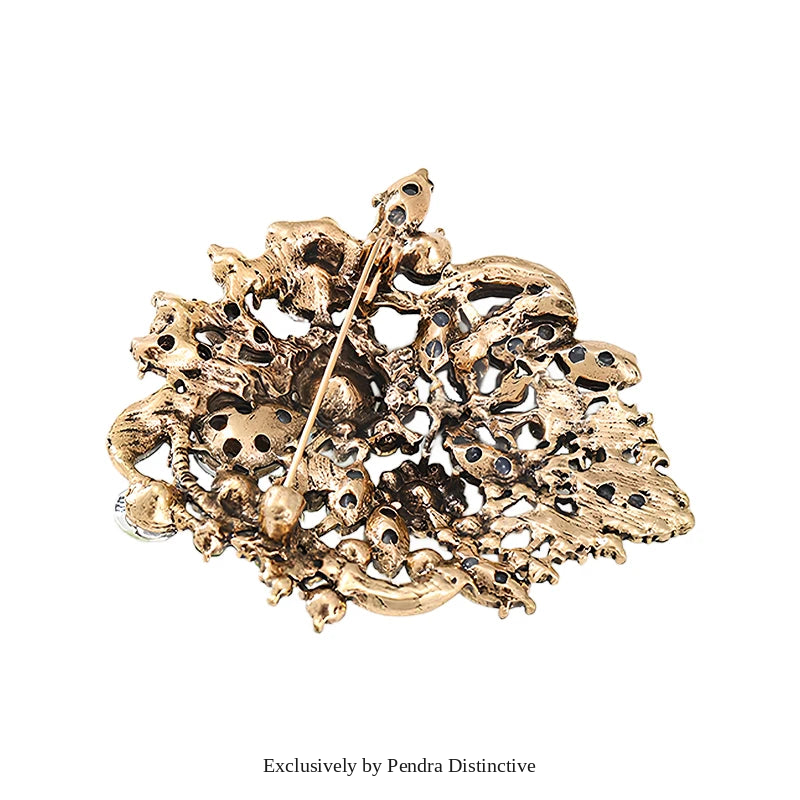 PENDRA Crystelle Vintage Crystal Flower Brooch