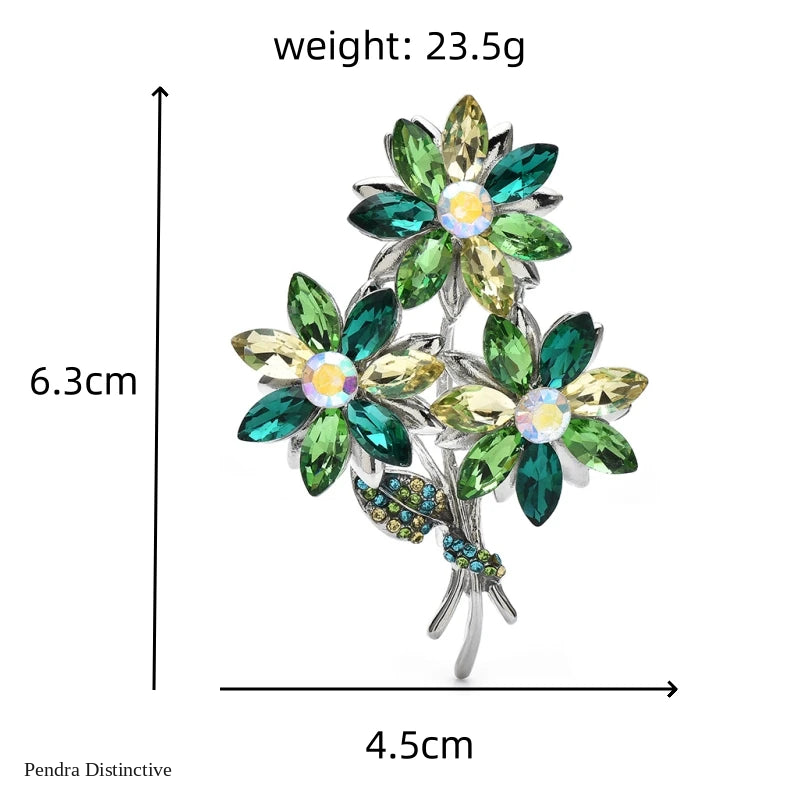 PENDRA Crystwreath Crystal Flower Wreath Brooch