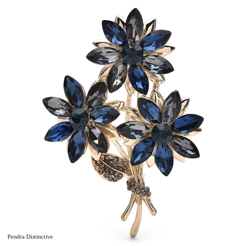 PENDRA Crystwreath Crystal Flower Wreath Brooch
