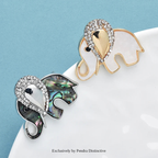 PENDRA Cute Abalone Acrylic Elephant Brooch