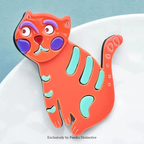 PENDRA Cute Acrylic Cat Brooch