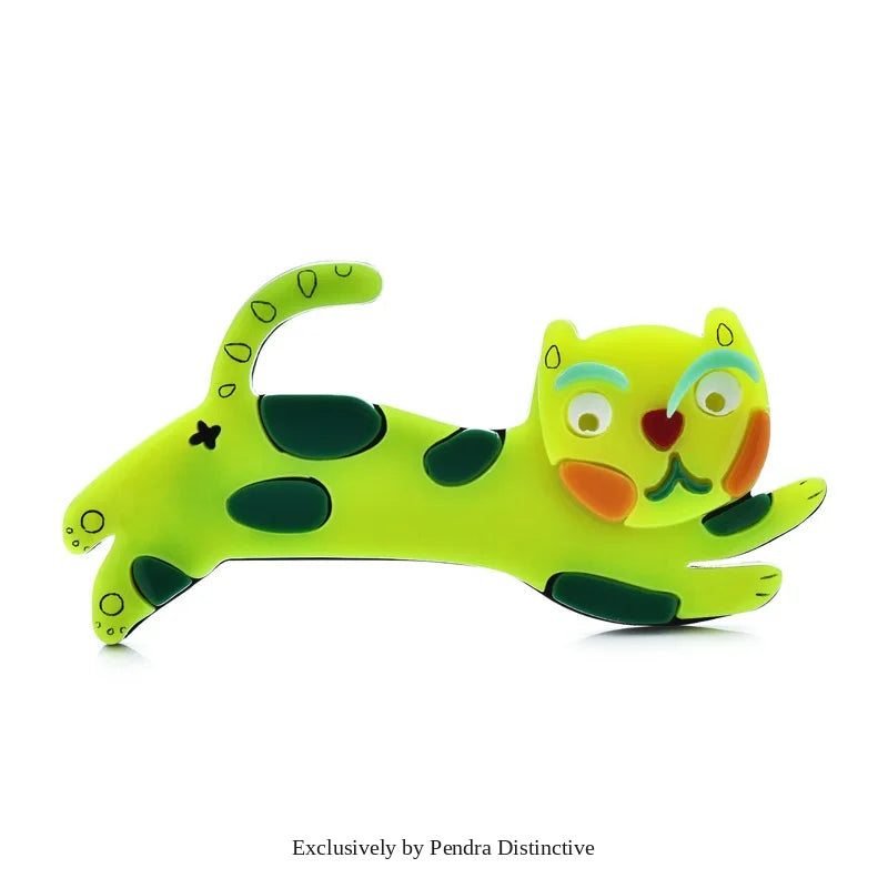 PENDRA Cute Acrylic Cat Brooch
