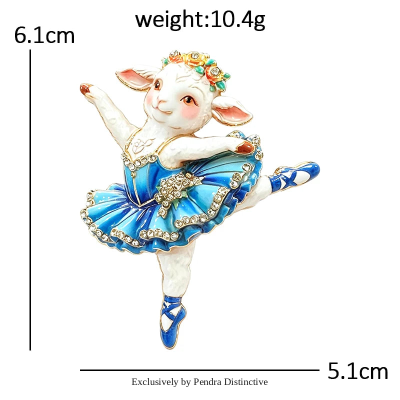 PENDRA Cute Ballet Sheep Brooch