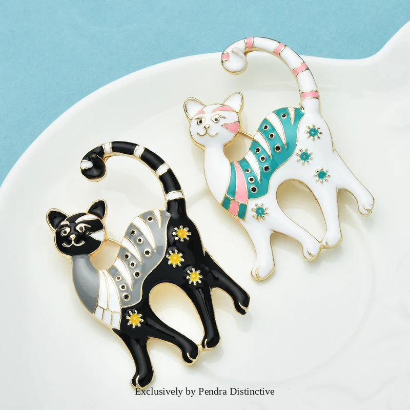 PENDRA Cute Cartoon Cat Brooch