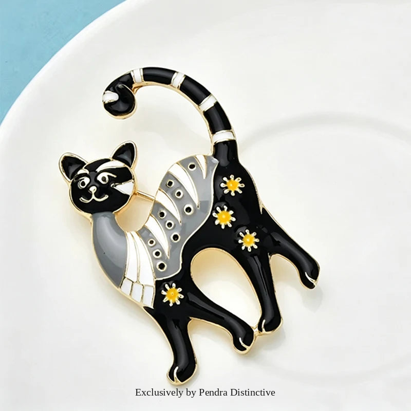 PENDRA Cute Cartoon Cat Brooch