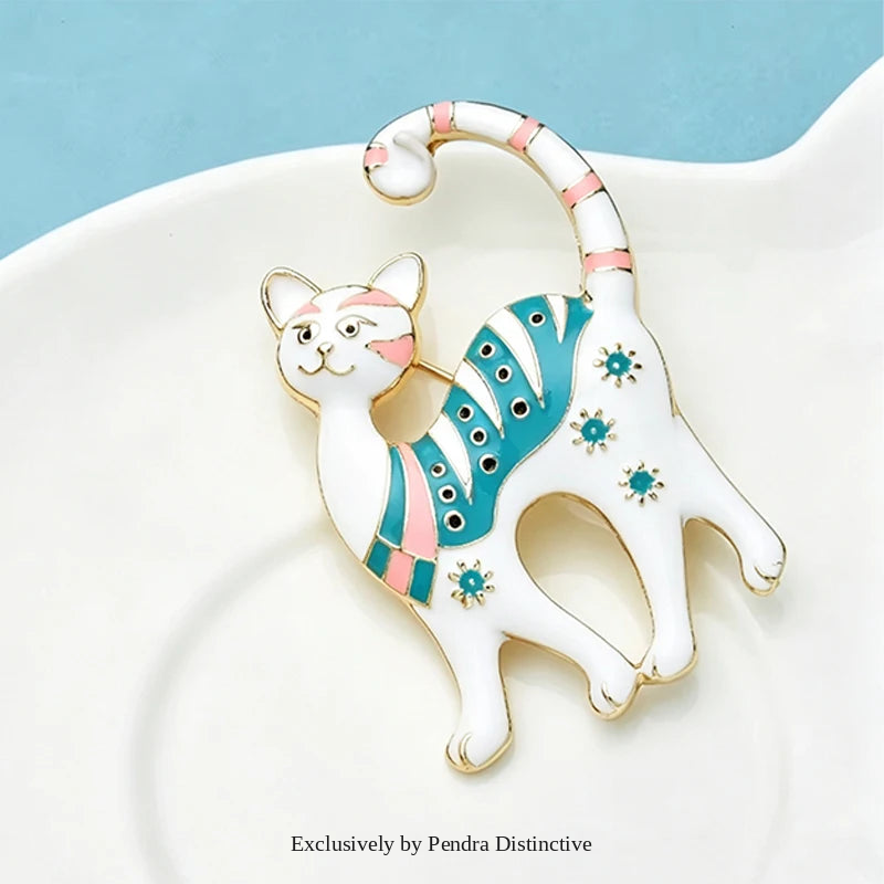 PENDRA Cute Cartoon Cat Brooch