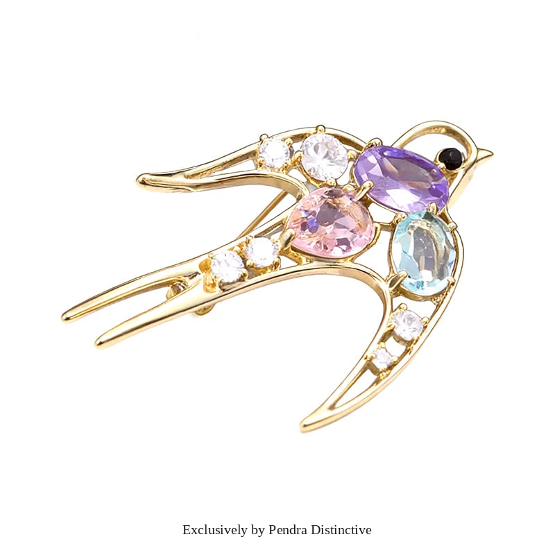 PENDRA Cute Crystal Animal Brooch