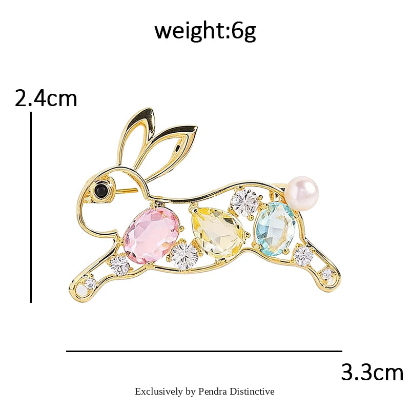 PENDRA Cute Crystal Animal Brooch
