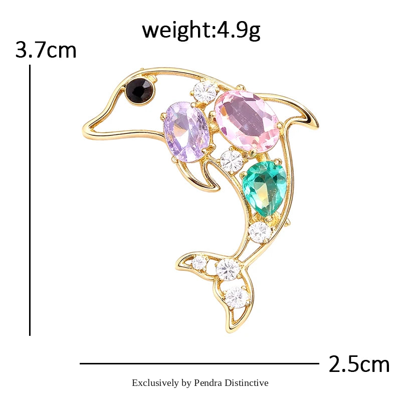 PENDRA Cute Crystal Animal Brooch