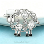 PENDRA Cute Crystal Sheep Brooch