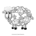 PENDRA Cute Crystal Sheep Brooch