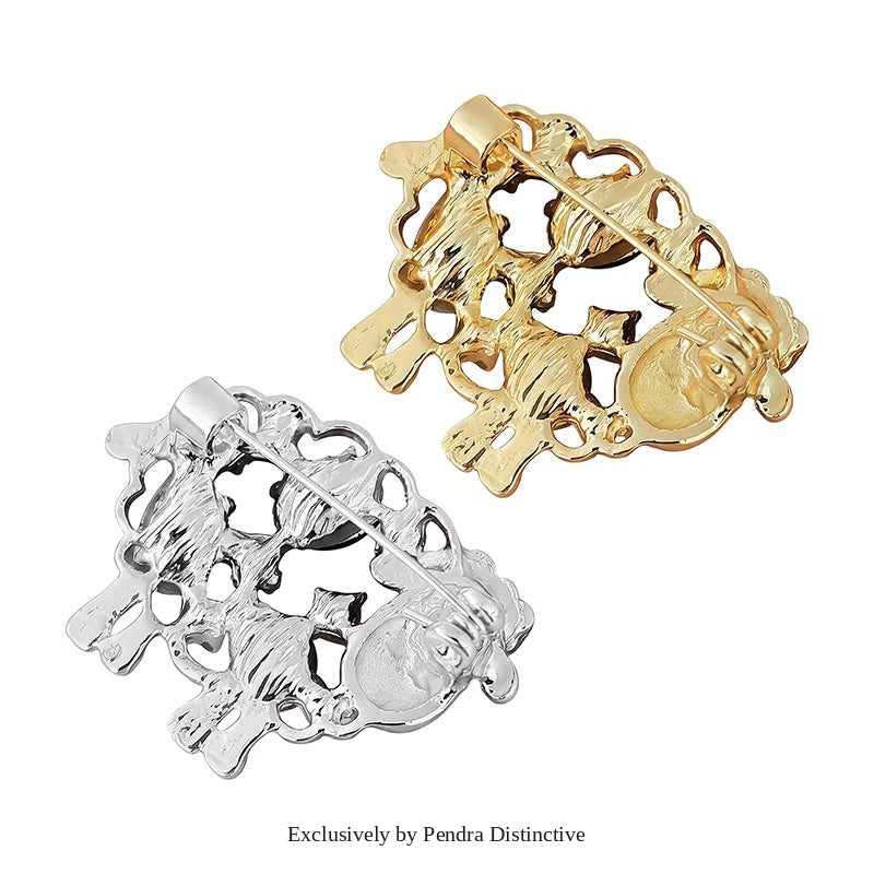 PENDRA Cute Crystal Sheep Brooch