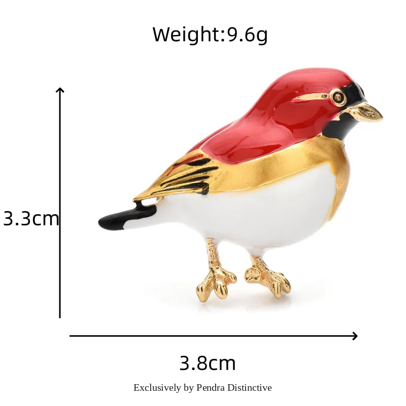 PENDRA Cute Enamel Bird Brooch