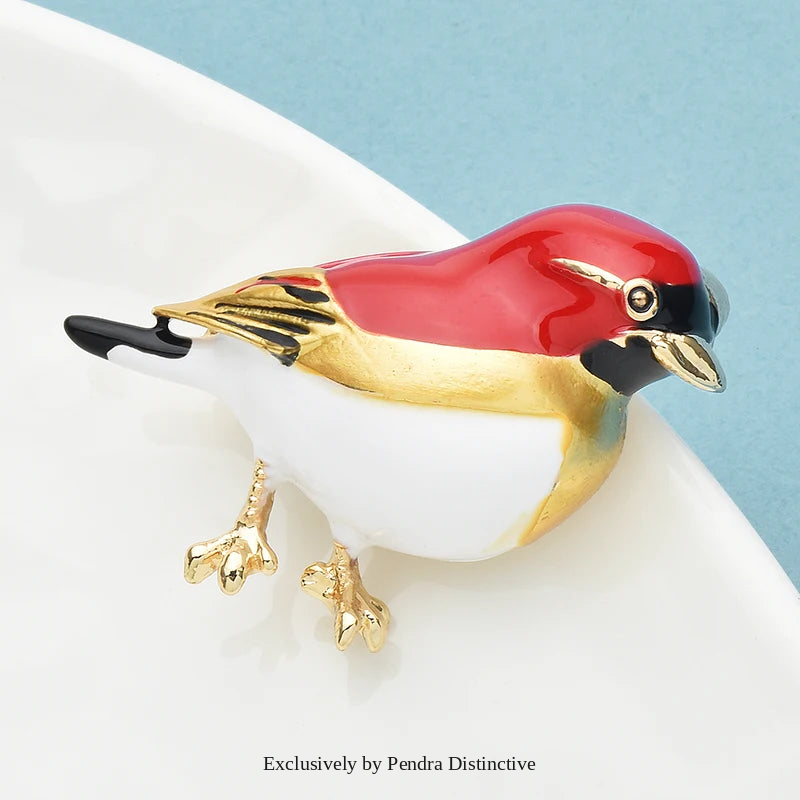 PENDRA Cute Enamel Bird Brooch