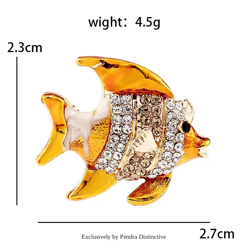 PENDRA Cute Enamel Fish Brooch