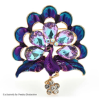 PENDRA Cute Glass Peacock Brooch