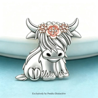 PENDRA Cute Highland Cow Brooch
