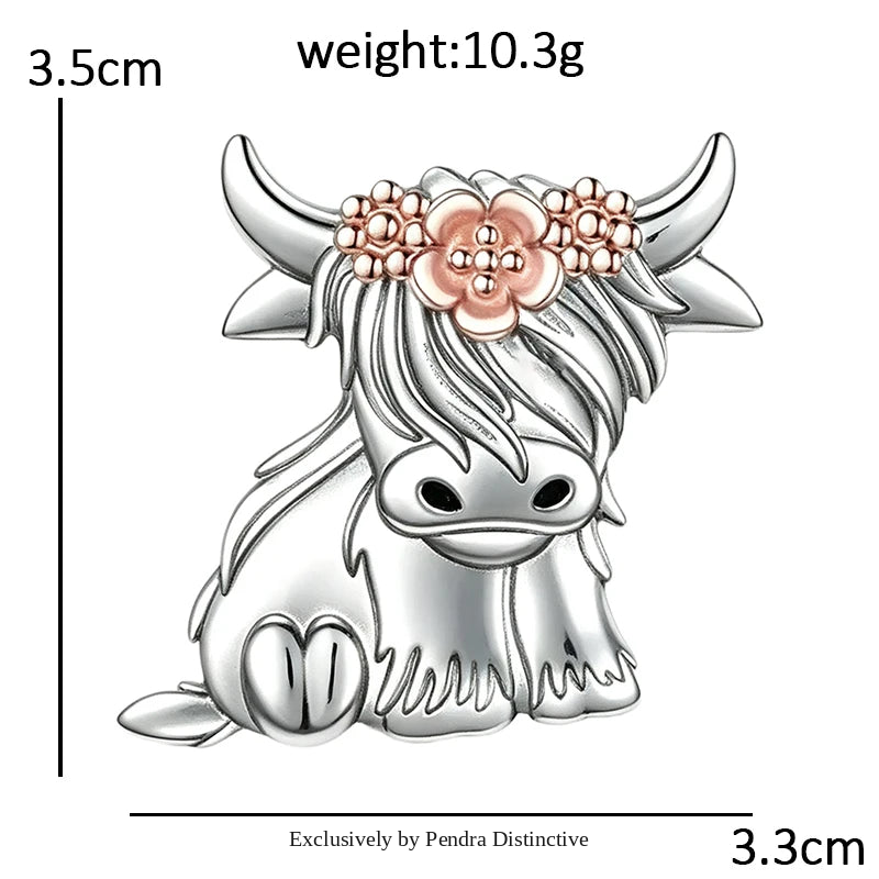 PENDRA Cute Highland Cow Brooch