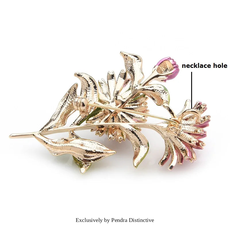 PENDRA Daisybouquet Pink Daisy Enamel Bouquet Brooch