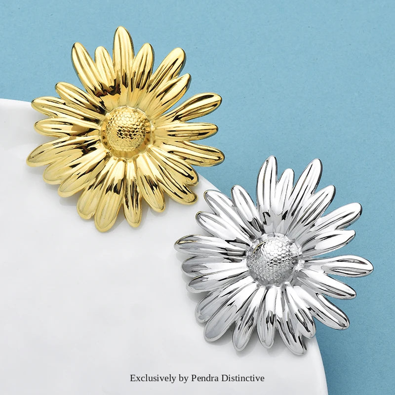 PENDRA Daisyelle 2-Color Stainless Steel Daisy Brooch