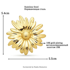 PENDRA Daisyelle 2-Color Stainless Steel Daisy Brooch