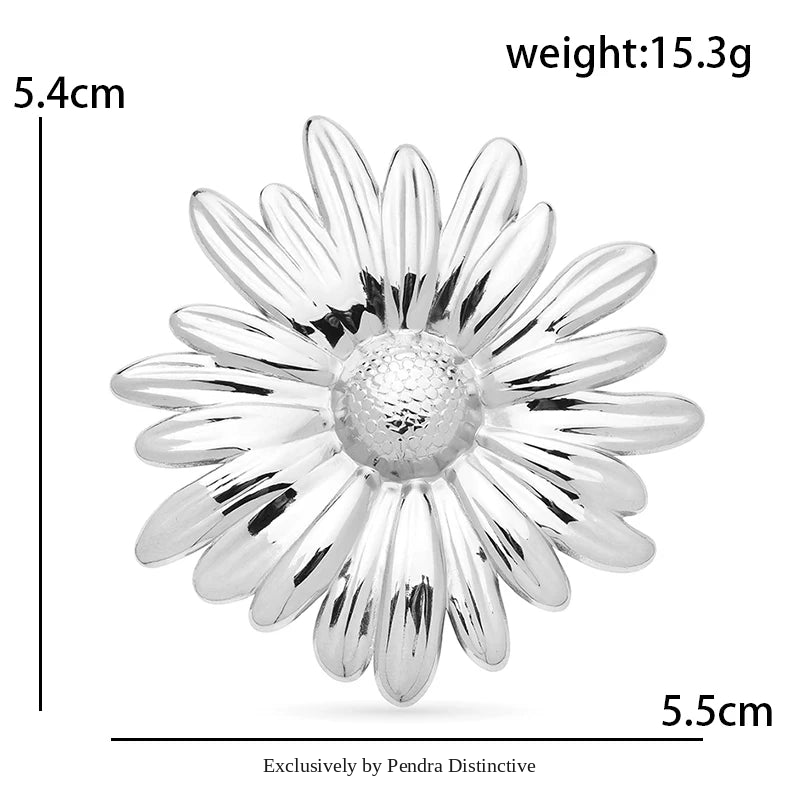 PENDRA Daisyelle 2-Color Stainless Steel Daisy Brooch