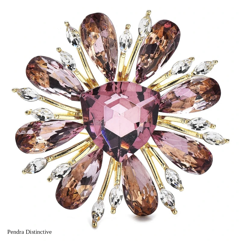 PENDRA Daisyelle Crystal Daisy Flower Brooch