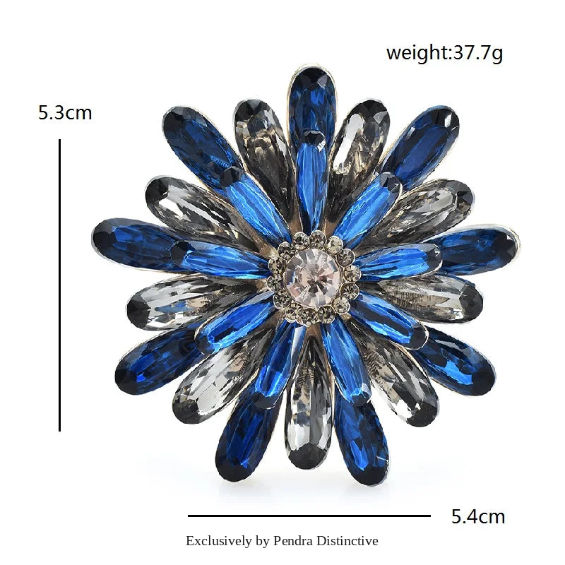 PENDRA Daisyelle Crystal Daisy Flower Brooch