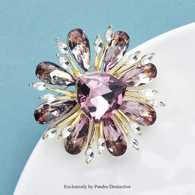 PENDRA Daisyelle Crystal Daisy Flower Brooch