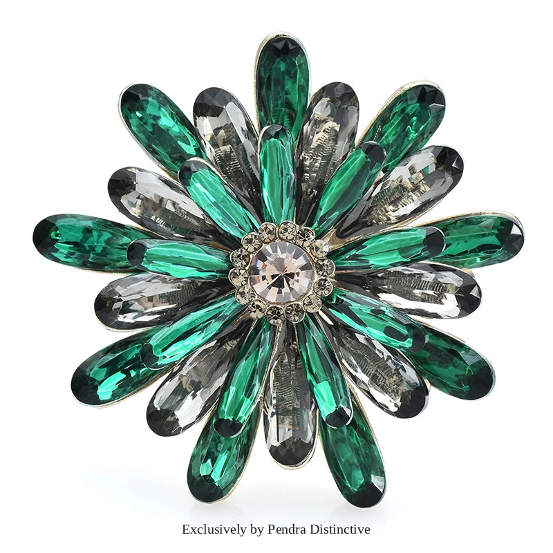 PENDRA Daisyelle Crystal Daisy Flower Brooch