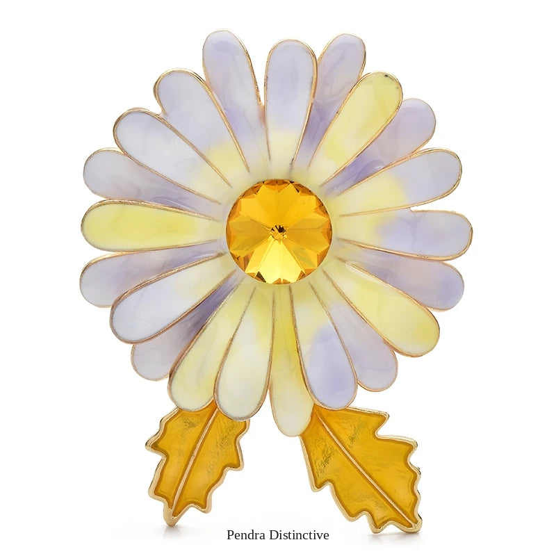 PENDRA Daisyelle Enamel Daisy Flower Brooch
