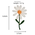 PENDRA Daisyelle Lovely White Daisy Flower Brooch