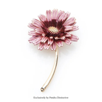 PENDRA Daisyelle Pink Enamel Daisy Flower Brooch