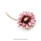 PENDRA Daisyelle Pink Enamel Daisy Flower Brooch
